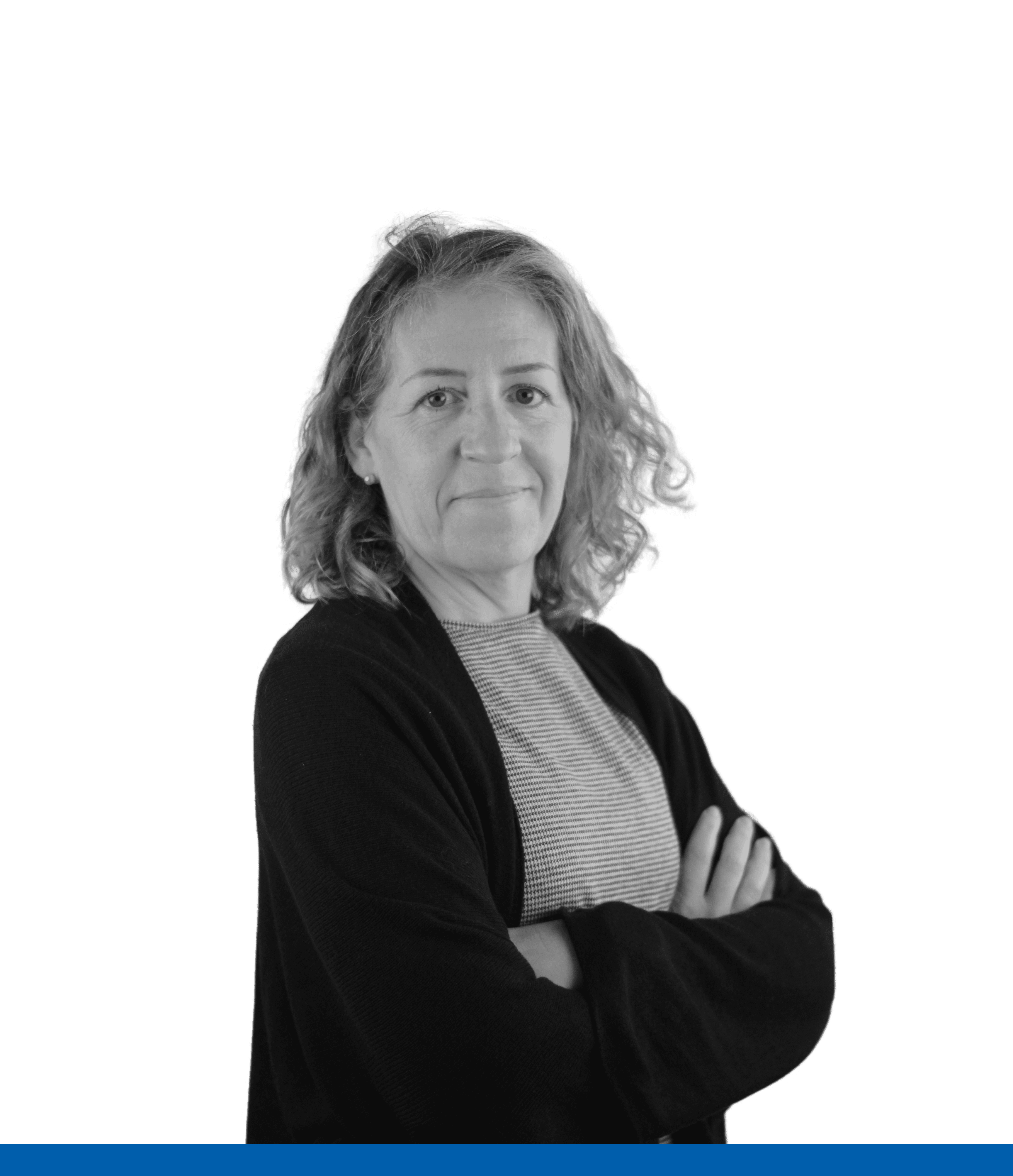 Retrat en blanc i negre d'Ana Isabel Moreno, LILLY Team Leader d'IAG7 Viajes.
